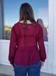 Блуза полупрозрачная на запах Boohoo Бордовая (10379 L/46) - изображение 2