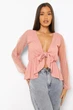 Топ на завязке спереди в горошек Boohoo Розовый (10264 S/42) - изображение 3