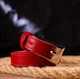 Ремень женский из натуральной кожи Grande Pelle 21446 110 см Красный (leather-21446) - изображение 7