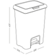 Ведро для мусора 18 л с крышкой и педалью пластиковое MVM BIN-03 18L GRAY - изображение 15