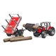 Спецтехника Bruder трактор Massey Ferguson 7480 с погрузчиком и лесным прицепом 116 (02046) - изображение 3