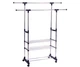 Вешалка напольная для одежды Triple Stand Hanger двойная телескопическая 3 полки для обуви 160х80х38 см (Triple Stand Hanger_704) - изображение 1