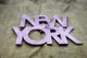 Часы настенные из фанеры "New York words", размер около 30 см (1556) - изображение 1