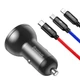 Автомобільний зарядний пристрій Baseus Digital Display 24W 2xUSB-A with USB-A to USB-C/Lightning/Micro-USB Cable Black (TZCCBX-0G) - зображення 3