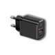 Быстрая зарядка/блок питания на два разъема Type-C и USB-A мощностью PD-20W/QC3.0-18W KeKe-912 черный (GS-90582) - изображение 1