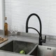 Смеситель для кухни Frap F4552-6 с гибким изливом, черный - изображение 2