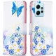Чехол с рисунком Deexe Color Wallet для Xiaomi Redmi Note 12 - Butterfly and Flowers - изображение 1