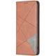 Чехол-книжка с кармашками UniCase Geometric Pattern для Xiaomi Redmi Note 13 - Brown - изображение 2