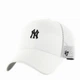 Кепка летняя 47 Brand NEW YORK YANKEES BASE RUNNER B-BRNMS17CTP-WHA One SizeFA Белая (196895629188) - изображение 1