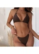 Купальник шторка з колечками на плавках та на бюсті Modern Boutique коричневий, M к870 - изображение 1