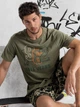 Piżama męska z szortami i krótkim rękawem Admas Lois 55378 S Khaki (8433623556715) - obraz 5
