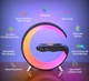 Светильник RGB Колонка Беспроводное Зарядное Часы Будильник Bluetooth Черный 23 см - изображение 3