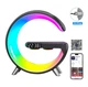 Светильник RGB Колонка Беспроводное Зарядное Часы Будильник Bluetooth Черный 23 см - изображение 2