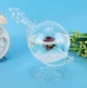 Барометр Штормгласс RESTEQ глобус большой, капля Storm glass на стеклянной подставке с красной розой - изображение 4