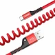 Кабель-пружина Baseus Fish Eye Spring Data USB для Type-C 2A 1M CATSR-09 red - изображение 3