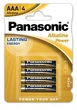 Батарейка щелочная Panasonic Alkaline Power LR03APB/4BP, AAA/(L)R03, блистер 4шт - изображение 1