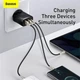 Сетевое зарядное устройство Baseus Compact Quick Charger 2USB+Type-C 30W Black - изображение 5