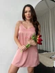 Женская шелковая пижама 5в1 халат майка шорты брюки ночная рубашка XXL Розовая - изображение 8