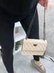 Женский клатч мини сумочка на цепочке бежевая из экокожи на одно отделение под клапаном на магните (0428) - изображение 9