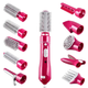 Фен щітка 10 в 1 Fullcome Hair Styler ST300 Професійний багатофункціональний стайлер для випрямлення та завивки волосся Рожевий - зображення 5