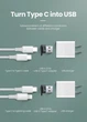 Адаптер UGREEN US280 USB A Male to USB-C Female Adapter Black (50568) - зображення 6