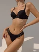 Комплект Moor Moor Nika 2056 Бюстгальтер Push-up и трусики бразильяна Черный 80C/L (13690) - изображение 1