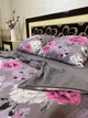 Постельное белье хлопковое с цветами Двуспальное 180 x 220 Бязь Серое - изображение 2