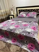 Постельное белье хлопковое с цветами Двуспальное 180 x 220 Бязь Серое - изображение 6