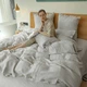 Комплект постільної білизни з льону і бавовни Двоспальний на гудзиках - зображення 3