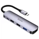 Адаптер перехідник USB-Хаб Hoco HB27 4 in 1 (HDMI+USB3.0+USB2.0*2+PD) dark grey - зображення 1