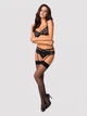 Komplet erotyczny (biustonosz + stringi + pas) Obsessive Heartina L/XL Black (5901688225271) - obraz 3