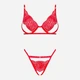 Komplet erotyczny (biustonosz + figi brazylijskie) Obsessive Mellania S/M Red (5901688236987) - obraz 5