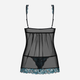 Komplet erotyczny (halka + stringi) Obsessive Amanta L/XL Black (5901688206652) - obraz 4