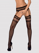 Rajstopy erotyczne Obsessive Garter S214 S/M/L Black (5901688207062) - obraz 1