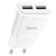 Мережевий зарядний пристрій Hoco C88A Star Round Dual Port Charger 2USB 2.4A White - зображення 3