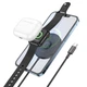 Бездротова зарядка Hoco CW41 Delight 3-in-1 magnetic wireless fast charger Black - зображення 4