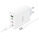 Блок питания Hoco 100W GaN Quick Charger |1xUSB/3xType-C, QC/PD, 5A| + кабель USB-C 100W для MacBook/Huawei/Samsung/Asus/Google/Lenovo white - изображение 4
