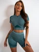 Женский костюм для фитнеса Whatiwear с утяжкой и эффектом Push Up (Пуш Ап) зеленый S (1355-green-S) - изображение 1