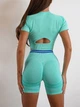 Спортивный женский кроп-топ Madison M, Бирюзовый - изображение 4