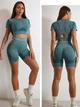 Женский костюм для фитнеса Whatiwear с утяжкой и эффектом Push Up (Пуш Ап) зеленый S (1355-green-S) - изображение 3