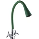 Смеситель для кухни DOMINO DK-H1-2N-103SK-G05 с гибким изливом, хром/зеленый - изображение 1
