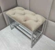 Банкетка Vi-Tall 60×35×45 см, 1 полка, корпус сірий, каретна стяжка, велюр - зображення 2