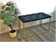 Банкетка Vi-Tall 60×35×45 см, корпус золото, каретна стяжка, велюр - изображение 1