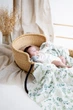 Пеленка муслинная бамбуковая Kiddie Зеленые листики 120х120 см - изображение 5