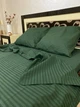 Комплект постельного белья Soft евро 200х220 см полоска зеленый - изображение 2