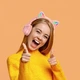 Беспроводные Bluetooth наушники Borofone BO18 Cat ear с микрофоном и LED RGB подсветкой Кошачьи Ушки Pink - изображение 4