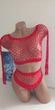 Сексуальний комплект білизни жіночий сіточка Sexy OneSize червоний (5-274) - изображение 7