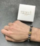 Браслет Hemst із обсидіана із золотистим левом та дисками (50043) - зображення 2