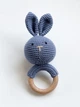 Детская игрушка-погремушка Kiddie Widdie зайчик синий hand made - изображение 1