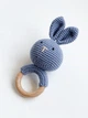Детская игрушка-погремушка Kiddie Widdie зайчик синий hand made - изображение 2